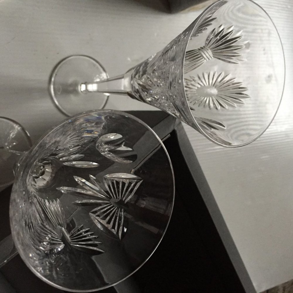 10" Tall Waterford ❤️ 5 Universal Wishes -Millennium Collection 2 Crystal Flutes - Picture 4 of 11
